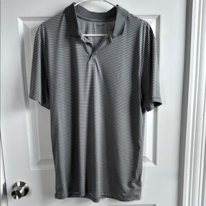 Men's Striped Polo Shirt - Gray
